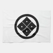 Kantel viervierkante ogen in cirkel theedoek (Horizontaal)