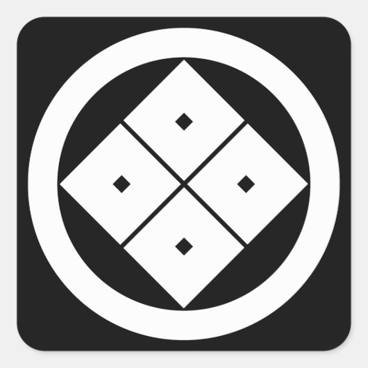 Kantel viervierkante ogen in cirkel vierkante sticker (Voorkant)