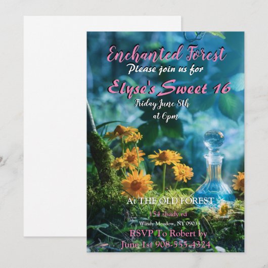 Kantelbaar Bosmagische Potie Kaart (Voorkant / Achterkant)