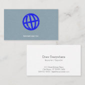 Kantelbaar Wereldbol Letterdrukken Symbool Visitekaartje (Voorkant / Achterkant)