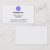 Kantelbaar Wereldbol Letterdrukken Symbool Visitekaartje (Voorkant / Achterkant)