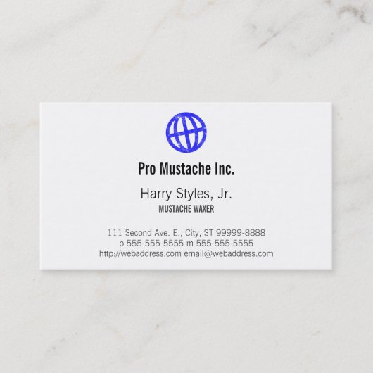 Kantelbaar Wereldbol Letterdrukken Symbool Visitekaartje (Voorkant)