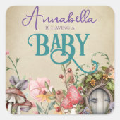 Kantelbare boerentuin op  perkament vierkante sticker (Voorkant)