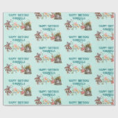 Kantelbare bostuin deur op Blauwgroen Cadeaupapier (Vlak)