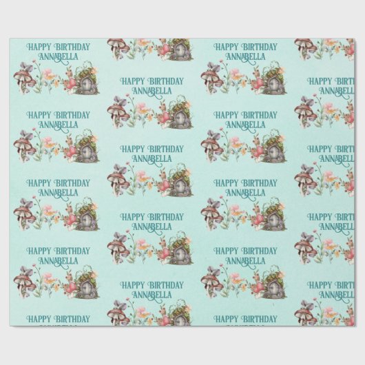 Kantelbare bostuin deur op Blauwgroen Cadeaupapier (Vlak)