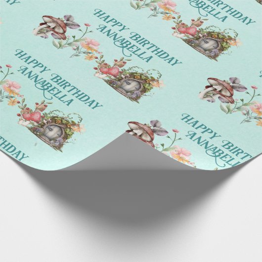 Kantelbare bostuin deur op Blauwgroen Cadeaupapier (Hoek)