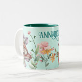 Kantelbare bostuin deur op Blauwgroen Tweekleurige Koffiemok (Voorkant links)