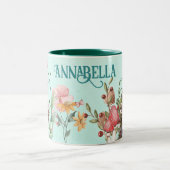 Kantelbare bostuin deur op Blauwgroen Tweekleurige Koffiemok (Center)