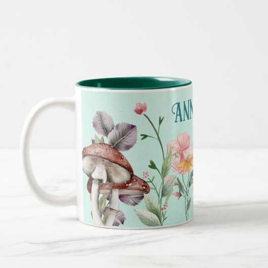 Kantelbare bostuin deur op Blauwgroen Tweekleurige Koffiemok (Links)