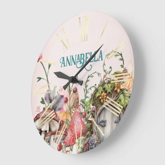 Kantelbare bostuin deur op roze grote klok (Hoek)