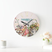 Kantelbare bostuin deur op roze grote klok (Huis)