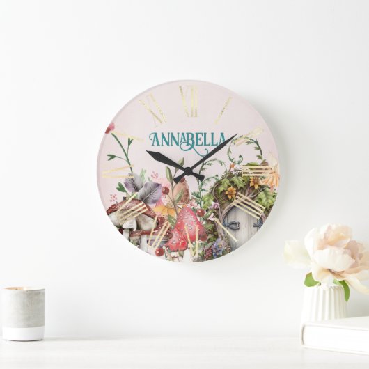 Kantelbare bostuin deur op roze grote klok (Huis)