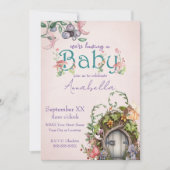 Kantelbare bostuin deur op roze kaart (Voorkant)