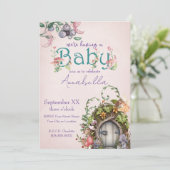 Kantelbare bostuin deur op roze kaart (Staand voorkant)