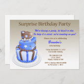 Kantelbare Cake Surprise Birthday Invitation Kaart (Voorkant / Achterkant)
