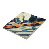 Kantelde taxis NYC Tegeltje (Zijkant)
