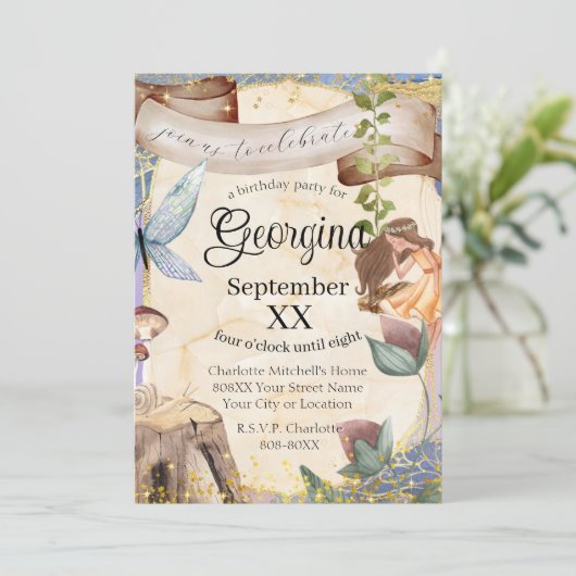 Kantelend bos van Fairy Tale Kaart (Staand voorkant)