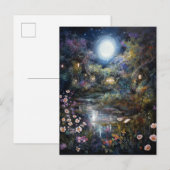 Kantelend landschap van de Fantasy Moonlit Garden Briefkaart (Voorkant / Achterkant)