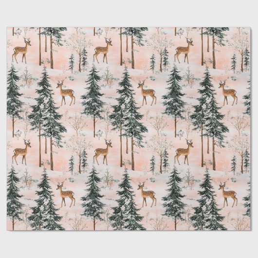 Kantelend winterbos cadeaupapier (Vlak)