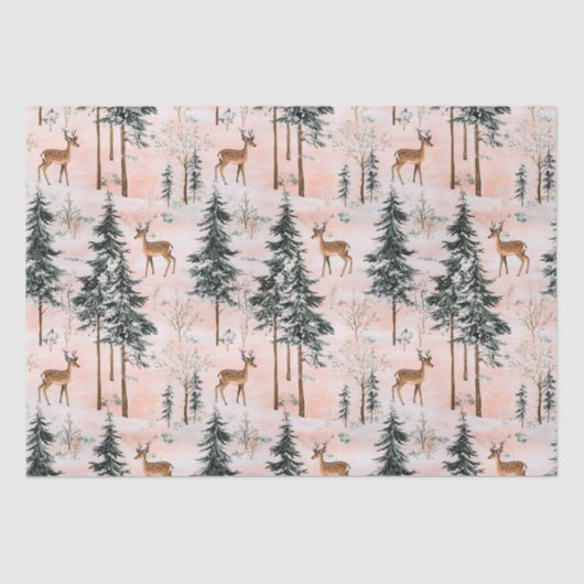 Kantelend winterbos tissuepapier (Voorkant)