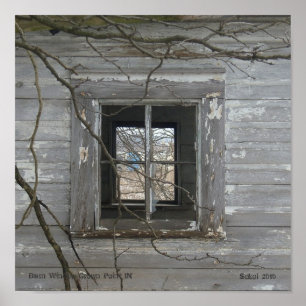 Kantelpunt in het venster Barn Poster