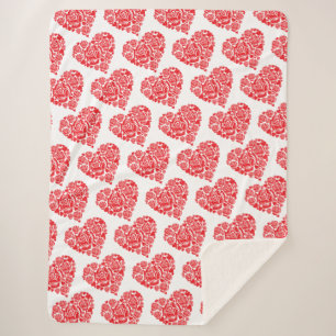 Kantelrode hars grote sherpa deken