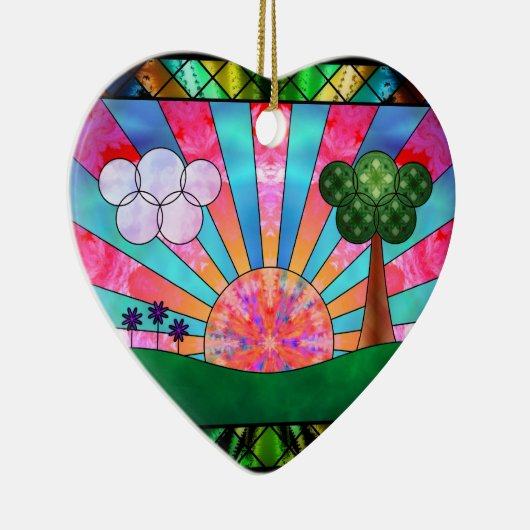 Kanteltje van de zon keramisch ornament (Rechts)