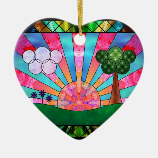 Kanteltje van de zon keramisch ornament (Voorkant)