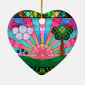 Kanteltje van de zon keramisch ornament (Achterkant)