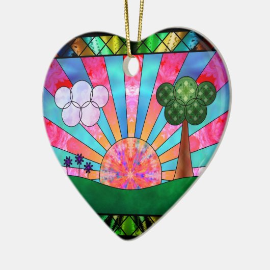 Kanteltje van de zon keramisch ornament (Links)