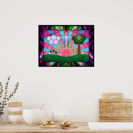 Kanteltje van de zon poster (Keuken)