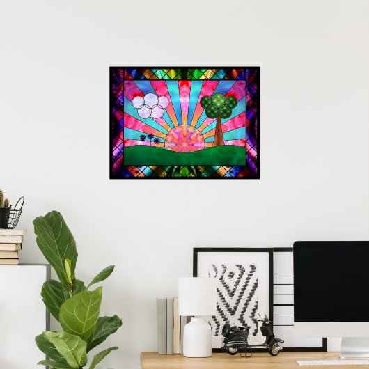 Kanteltje van de zon poster (Thuiskantoor)