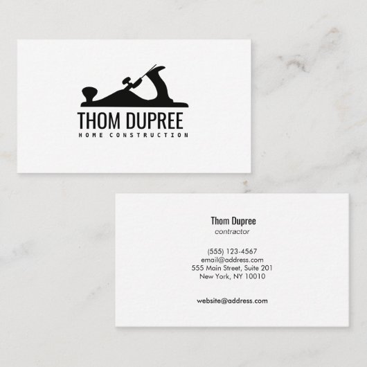 Kantelvliegtuig en carpentrale visitekaartje (Voorkant / Achterkant)