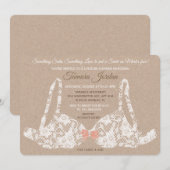 Kanten bh lingerie bruiloft kracht uitnodiging (Voorkant / Achterkant)