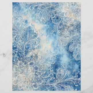 Kanten Blauw Scrapbookpapier