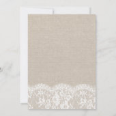 Kanten Boog & Jute Vintage Bruiloft Uitnodiging (Achterkant)