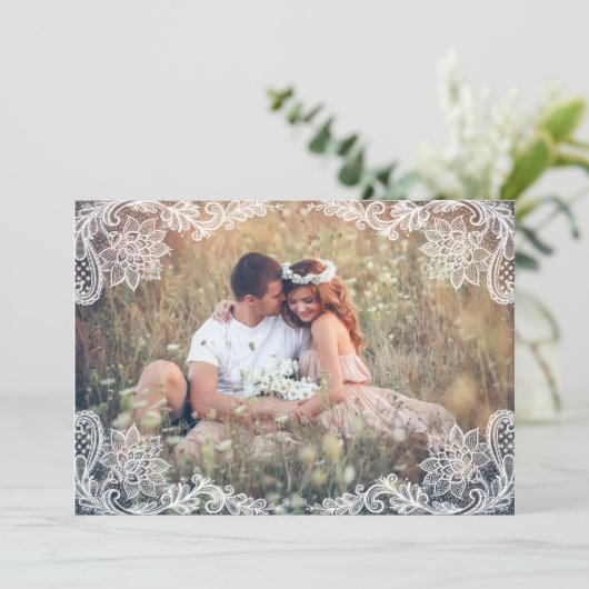 KANTEN FOTO SAVE THE DATE AANKONDIGING UIT DE JARE (Staand voorkant)