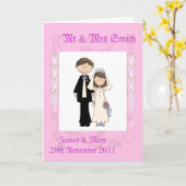 Kanten Huwelijk Kaart (Gele Bloem)