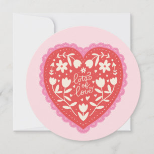 Kanten Kleedje Hart Handgetekende Valentijnsdag Feestdagenkaart