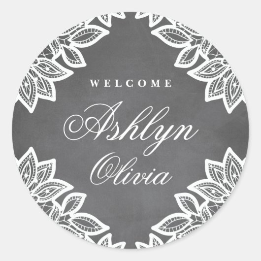  kanten krijtbord baby sticker (Voorkant)