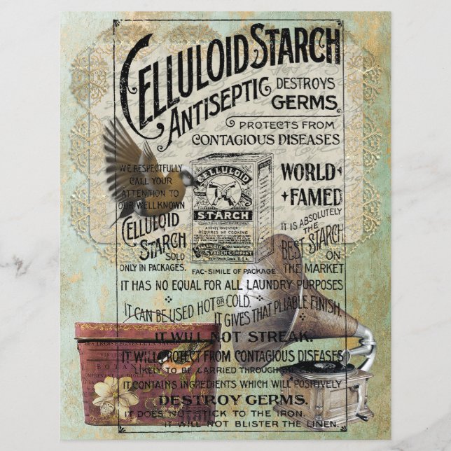  kanten label Gramophone Petten doos Vintage AD (Voorkant)