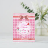 Kanten lint Happy Moederdag Briefkaart (Staand voorkant)