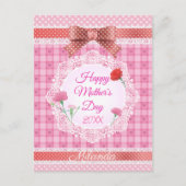 Kanten lint Happy Moederdag Briefkaart (Voorkant)