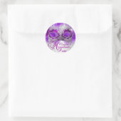 Kanten masker paars zilver masquerade sticker (Tas)