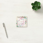 Kanten monogram roze paarse magnolia bloem post-it® notes (Kantoor)