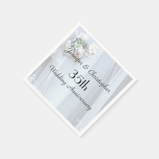  kanten papier servet 35e bruiloft Jubileum (Hoek)