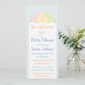 Kanten Paraplu Babyshower Uitnodiging (Staand voorkant)