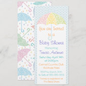 Kanten Paraplu Babyshower Uitnodiging (Voorkant / Achterkant)