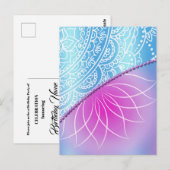 Kanten & Parel Verjaardagsuitnodiging Briefkaart (Voorkant / Achterkant)