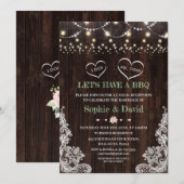 Kanten Roze Blush Bloem Slingerlampen Schuur I DO  Kaart (Voorkant / Achterkant)